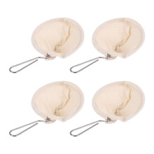 4Pcs Flannel Cloth Coffee Filter Strainers Reusable Coffee Dripper with Handle Handmade Coffee Accessories for Home Use