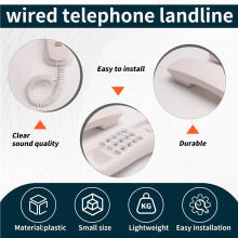 Wall Phone, Wired Phone, Landline Phone, Home Phone, Small Extension, Small Hang- Extension, Hotel Home Office White