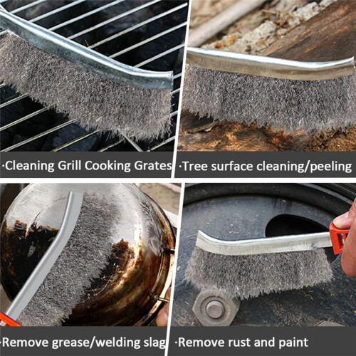 Wire Brushes Wire Scratch Brushes Grill Brush Rust Removal Stainless Steel Bristles Tool with Plastic Handle 1