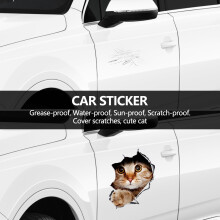 (4Pcs) 3D Cat Car Stickers Decal / Sticker for Window, Truck, Car, Laptop or