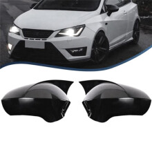 Left&Right Gloss Black Wing Mirror Cover Caps for Ibiza 6J MK4 2008-2017 Rear View Mirror Cover