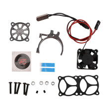 Voor RC Auto 3650 3660 550 540 Motor Heatsink Koelventilator met Thermische Sensor CNC Aluminium Klem Heatsink, Zwart