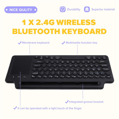2.4G Wireless  Keyboard with Number Touchpad Mouse Card Slot Numeric Keypad for Android IOS Desktop Laptop PC 1
