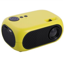 Projetor Portátil 360P LED com Fio para Celular com Alto-Falante e Controle Remoto para Camping Ao Ar Livre com Plugue UE