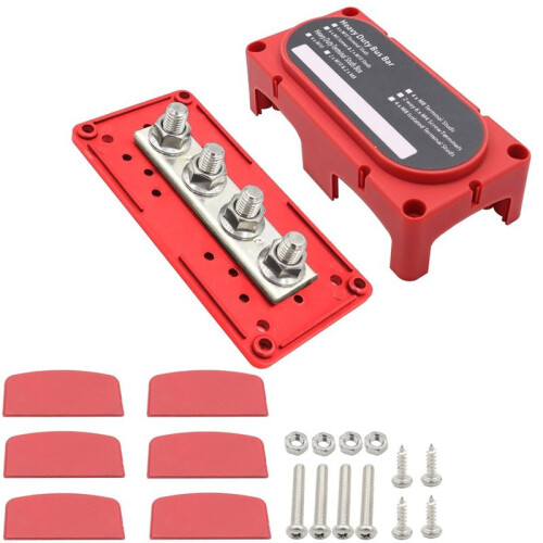 M8 Busbar Box Module 300A 48V 4 Terminal Ways High Current Busbar Cable Organizer Box Amplifier 1