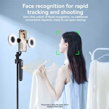 Supporto Follow- Gimbal Portatile e Supporto per Telefono Rotazione Automatica Follow- Artefatto Selfie Stick Treppiede da Pavimento