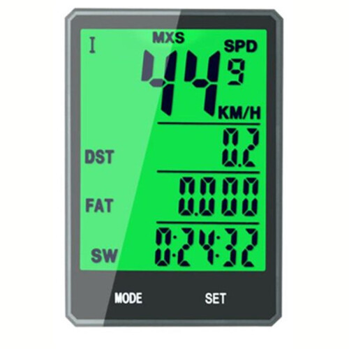Large Screen Bicycle Computer Wireless Bike Computer Waterproof Speedometer Odometer Cycling Stopwatch with LCD