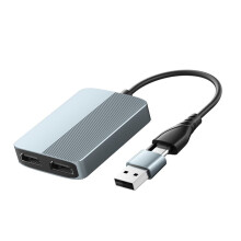USB+Typ-C auf Dual -Kompatibler Adapter für 2 Monitore, 1080P, Dual-Monitor-Adapter, Verlängerungssplitter, Erweiterte Anzeige