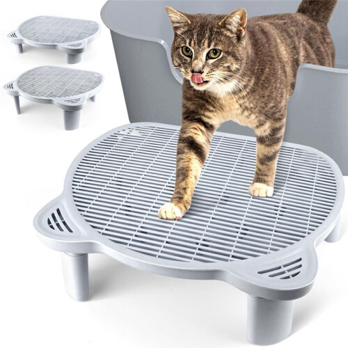 Adjustable Cat Ramp Litter Box Step Double Layer with Filter Function, Elevated Litter Box Ramp for Senior Cats Easy 1