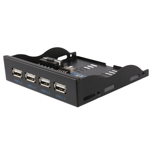 3.5 Inch Floppy Bay 4  USB 2.0 Hub USB2.0 Front Panel Expansion Adapter Connector Bracket With 9Pin Cable For Desktop 2