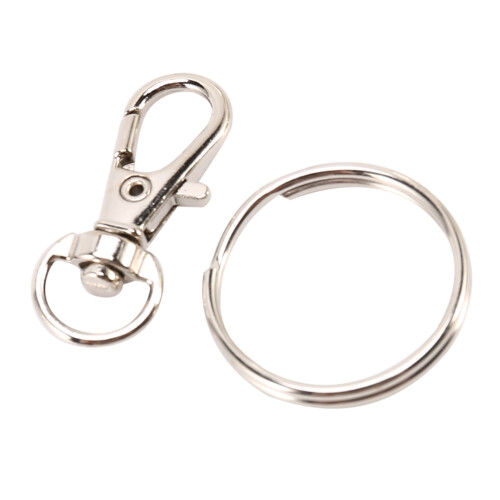 60 Pieces Key Ring Clip Hooks Twist Locks Lanyard Snap Hooks with Split Key Rings (Silver) 2