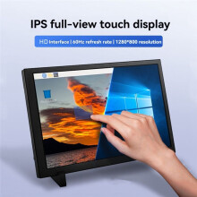 10.1 Inch Touchscreen Monitor with Case for Raspberry Pi 5/4B/3B IPS 1280x800 Compatible with Various Devices and for OS