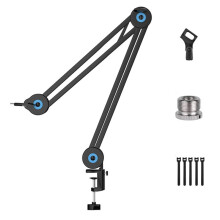 Mic Stand Universal Microphone Long Arm Stand Load Bearing Bracket with 5/8 Conversion Screw 360 Rotation