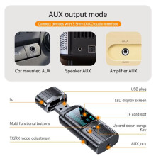 Kabelloser Freisprech-Auto-Empfängeradapter, 3,5-mm-AUX-Audioempfänger, Unterstützt TF-Karte, MP3-Player