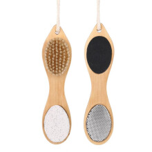 2-Delige Exfoliërende Voetscrubset - Multifunctionele Voetverzorging - Bamboe Pedicure Voetspaset - Puimsteen Eeltverwijderaar