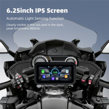 6.25 Inch Portable Digital Motorcycle Dashboard Navigation Display Screen Monitor Wireless CarPlay Moto Android Auto
