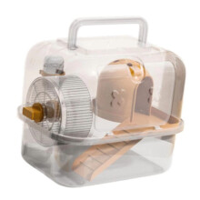 Portable Hamster Carrier Cage,Breathable Small Animal Handbag,Outdoor Pet Cage Carrier Case for Hamster Squirrel,D