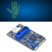 PCI-E to USB3.0 Adapter Card PCIE to 19-Pin Expansion Card 5Gbps for Win 7/8/10/Linux
