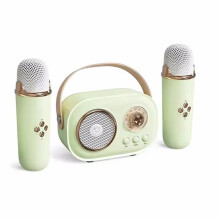 Karaoke Portable Wireless  Speaker with Microphone Machine Radio FM  Sound Box Music Small Column Mp3 Green
