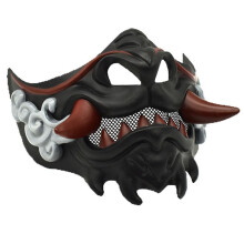 Half Face Japanese Mask Halloween Devil Party Mask Toy Samurai Mask Masquerade Party Wear Accessories