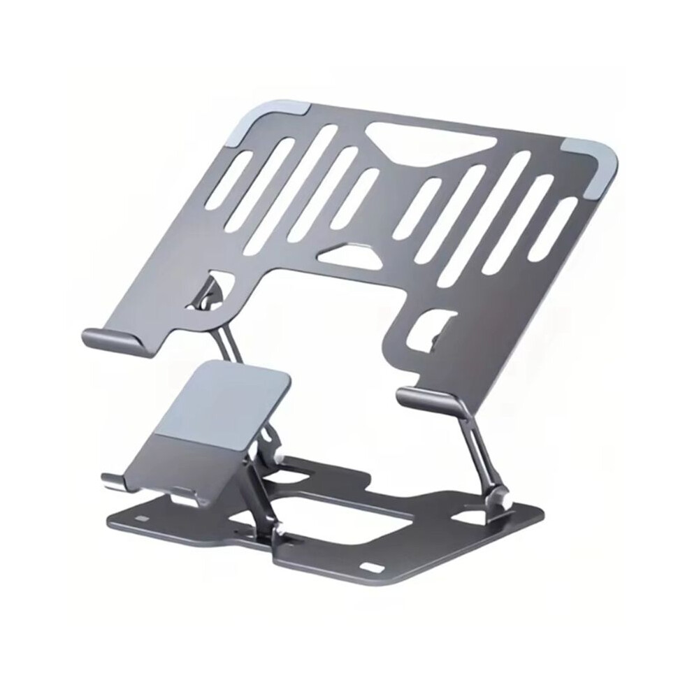 Heat Dissipation And Anti Slip Foldable 2-In-1 Adjustable Height Stable Stand For Mobile Phones Laptops And Tablets A 4712458664173