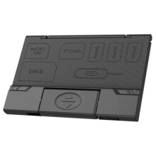 Czytnik Kart Pamięci USB Flash do Kart TF z Czytnikiem Micro-USB i Type-C OTG do Telefonu, Etui do Przechowywania Kart SIM i Podstawka Pod Telefon