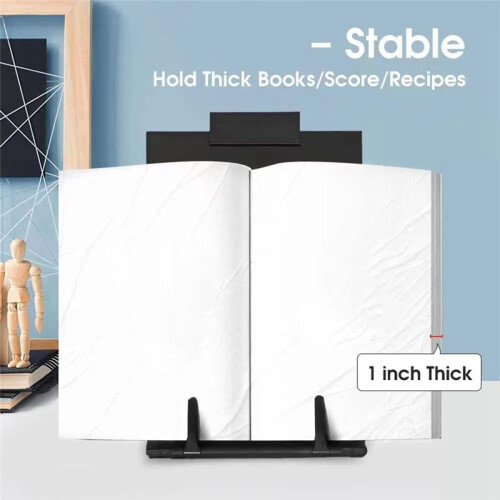 2 Pack Desktop Document Holder Stand with 7 Adjustable Position, Black Metal File Organizer Copyholder 2
