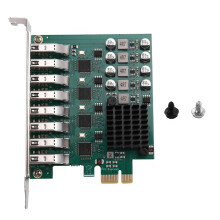 PCI-E 2.0 X1 to USB3.2 Gen1 Adapter Card Desktop 4-Channel 8-Port USB3.2 Gen1 Expansion Card 5Gbps PCI-E Adapter Card