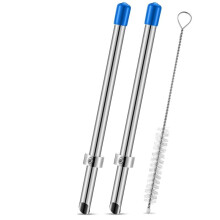 2 PCS 8.7 Inch Straw Puncher for Plastic Lids Lemonade Cups Stainless Steel Straw Hole Puncher Punching Tools