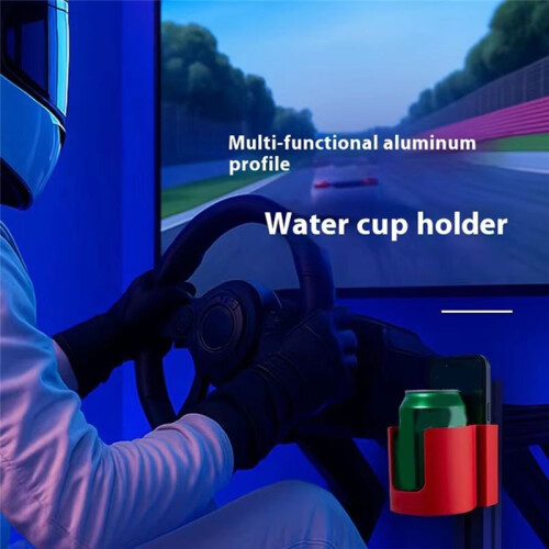 Aluminum Profile Multifunctional Water Cup Bracket Simulates Racing Flight Simulator Aluminum Profile Bracket Black 1