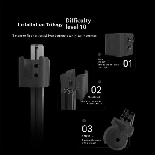 Aluminum Profile Multifunctional Water Cup Bracket Simulates Racing Flight Simulator Aluminum Profile Bracket Black 2