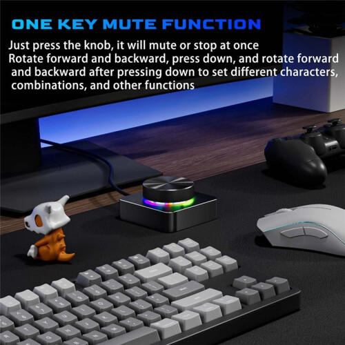 USB Volume Control Knob PC Computer Speaker Audio Volume Controller 2 Modes USB+Bluetooth5.1 Multimedia Controller 1