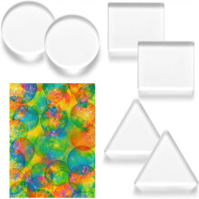 6 Pack Monoprinting Print Plates 3 Inch Small Gel Printing Plates for Press-Art for Card Making Scrapbooking Arts Crafts