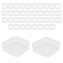 40 Pack Pack Clear Plastic Beads Storage Containers Box with Hinged Lid for Small Items, Diamond, Beads (2.2X2.2X0.79In)