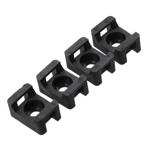 100 x Base de fixation pour cable support de fil 4.5mm noir de largeur 1