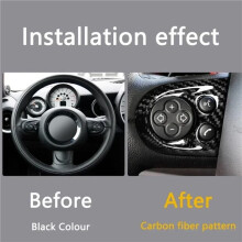 Carbon Fiber Style Car Multifunction Steering Wheel Button Trim Cap for Cooper R55 R56 R57 R58 R59 R60 R61