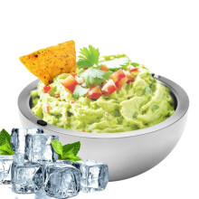 Dip Chiller Bowl - Large 35oz Capacity - Ice Stainless Steel Party Serving Bowl - Dip Dish Platter Keeps Salsa