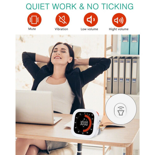 Upgraded Visual Timer Rechargeable Digital Countdown Kitchen Mechanical Cooking Timer Management Tool for Home School 1