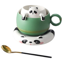 Bambus-Panda-Filter-Tee-Separator-Tasse, Japanische Teetasse mit Teesieb, Haushalts-Teekocher, Büro-Wasserbecher, Teeset, Geschenk