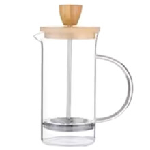 Coffee French Press Pot with Filter High Borosilicate Glass Hand Punch Coffee Pot Brewings Tea Pot Tools Wooden Lid D