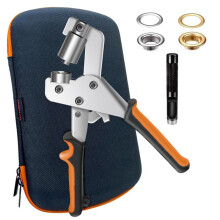 Heavy Duty Grommet Kit with Bag and 200 Pieces 10mm Grommets, Handheld Metal Grommet Kit Tarp Grommet Making Kit Grommet