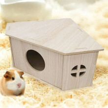 Hedgehog House Small Animal Wooden Hide Hut Playground Small Animal Sturdy Natural Pet Supplies