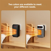 Electric Wall Space Heater Portable Warmer for Indoor 500W Heater for Winter Home Heater with LED Display EU Plug Black