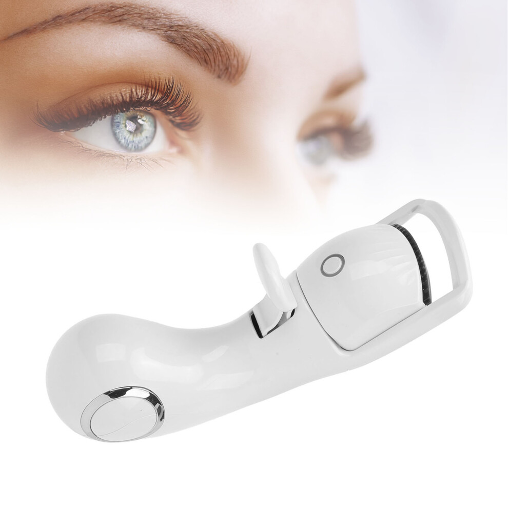 White Heated Eyelash Curler Usb Rechargeable 3-Level, Long Lasting