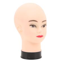 PVC Glatzkopf-Mannequinkopf, 28,5 cm hoch, Umfang 54 cm, Stand