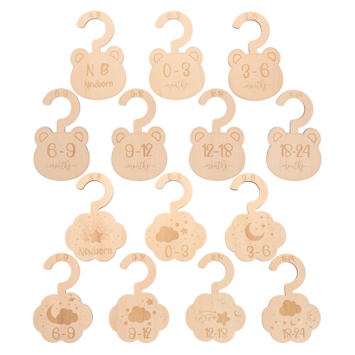 28Pièces Range Bébé Bois Design Adorable