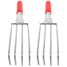 2Pièces Râteau Plage Durable 4 Dents Argent Pour Récolte Fruits Mer