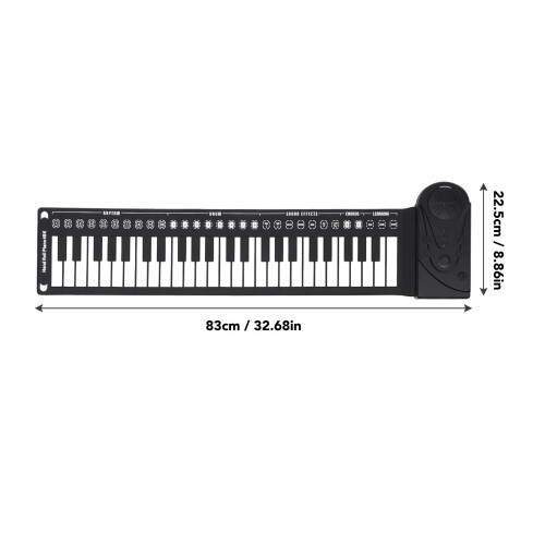 Teclado enrollable de 49 teclas negro 8322.5cm, 3 pilas AA 1