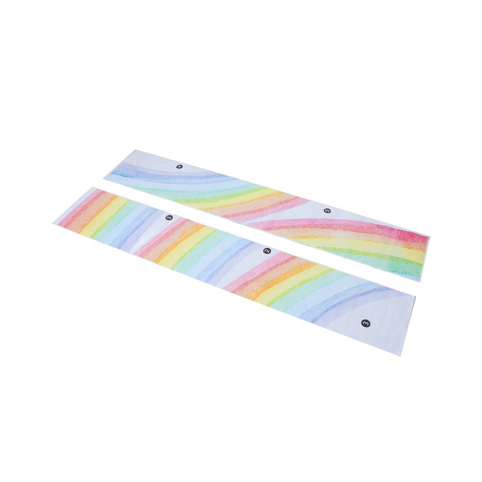 Large Watercolour Rainbow Wall Stickers for Kids Room Nursery Home Decor Colorful Rainbow Mural Self-Adhesive Fabric