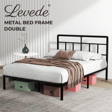 Levede Double HD Metal Platform Bed Black